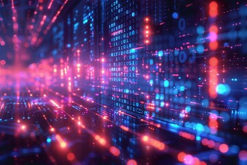 Fototapeta premium Cyber Security Data Transfer illustration created with Generative AI