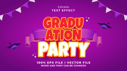 editable graduation party text effect.typhography logo