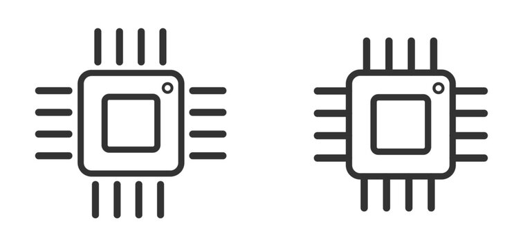 Computer microprocessor vector icon concept 