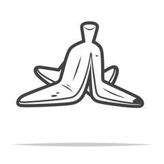 Banana peel skin icon transparent vector isolated