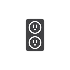 Double socket outlet vector icon