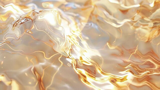 Abstract liquid gold background. Flowing liquid gold texture seamless. Artistic luxury liquid gold.  Golden liquid background. Animation of gold waves. Glowing fluid liquid gold texture. 4K Videos