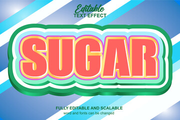 SUGAR 3D EDITABLE TEXT EFFECT VECTOR FILE