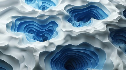 Obraz premium Abstract 3D background, wallpaper, sea bottom map. Generative AI