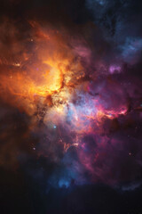 Naklejka premium Colorful universe with nebula for background
