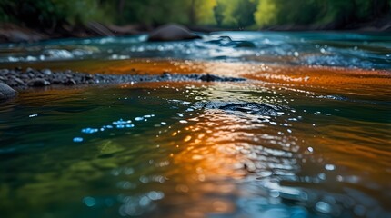Fototapeta premium water flowing in the forest