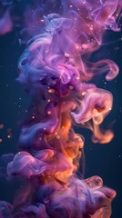 Obraz premium Ethereal Harmonies, A Vivid Smoke Dance in Gradient Twilight