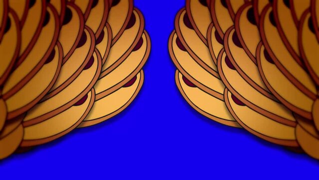 Vintage shadow puppet loop animation background blue screen