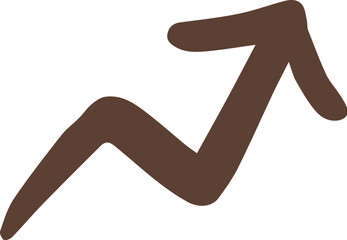 Doodle arrow showing concept of business growing