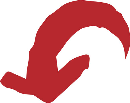 Red doodle hand-drawn arrow pointing downward