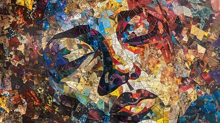 Fototapeta premium Subdued tones mingle with bursts of vibrant color, creating a mosaic of emotions that captivate the heartbackground