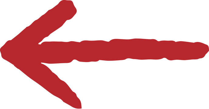 Doodle hand-drawn arrow pointing to the left