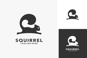 Jumping squirrel animal logo design