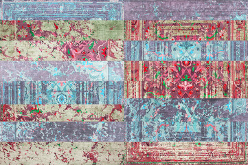 Decoration for tiles,geometric , carpet patchwork colorful design