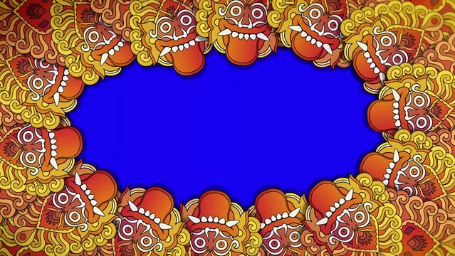 Vintage shadow puppet loop animation background blue screen