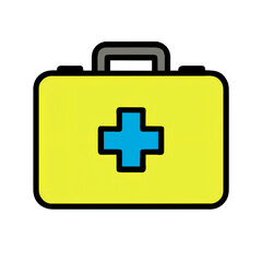 Fototapeta premium First Aid Kit icon, Minimal Cartoon Art.