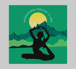 Man asana on a white isolated Yoga background. yoga and meditation. international yoga day poster design.