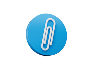 Paper clip icon, modern minimal design style, 3d illustration

