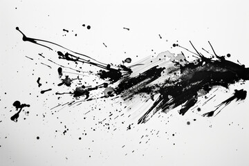 Simple ink splatters or brush strokes on a clean, white background with a contemporary feel.