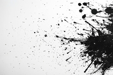 Simple ink splatters or brush strokes on a clean, white background with a contemporary feel.