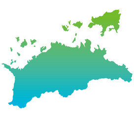 香川県　地図　アイコン　観光　素材