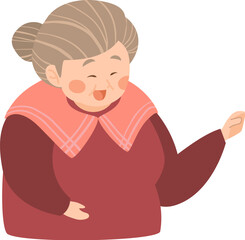 Granny friendly smiling in pink