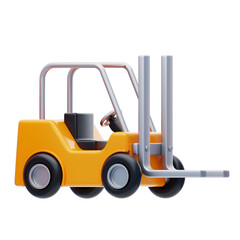 Forklift 3D Icon. Warehouse Vehicle 3D Icon