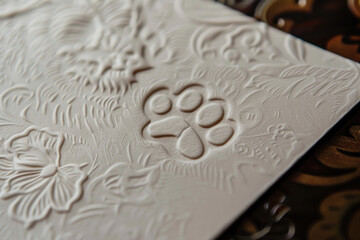 Embossed Paw Print on Decorative Paper