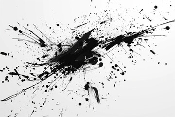 Obraz premium Simple ink splatters or brush strokes on a clean, white background with a contemporary feel.
