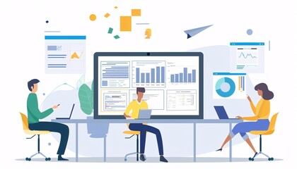 Animated discussion among individuals around a table with a laptop displaying financial software, property blueprints, and legal documents, illustrating the steps of SCI formation
