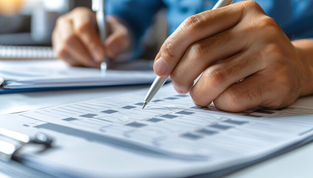 Professionals reviewing a checklist and marking off completed steps in the SCI creation process, emphasizing the structured approach needed