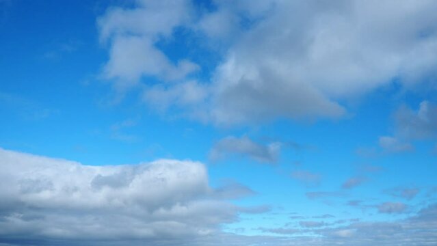 Altocumulus high cumulus heaped cloud genus stratocumuliform. Time lapse. Globular masses or rolls in layers or patches. Cumuliform stratocumuliform clouds, altocumulus signifies convection