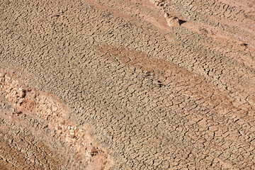 Climate change and water crisis. Dry and cracked terrain