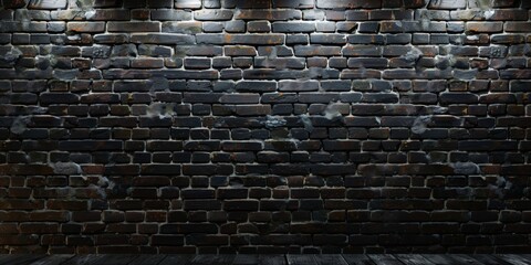The brick wall is painted, black background, cinema lighting