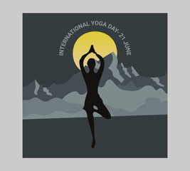 Man asana on a white isolated Yoga background. yoga and meditation. international yoga day poster design.