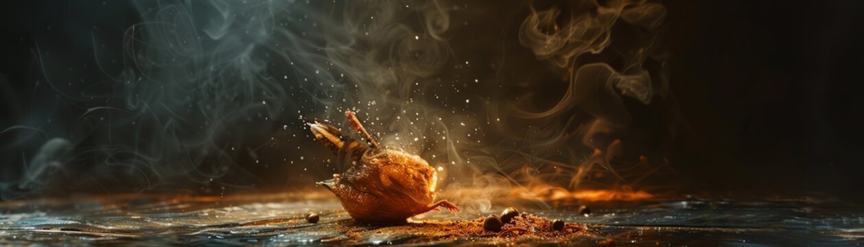 Ortolan, small bird eaten whole, clandestine French dining, dimly lit secretive setting