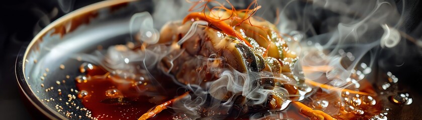 Sea cucumber, stewed with Chinese herbs, luxurious dish in a highend Shanghai restaurant