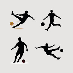 Soccer football player silhouettes, Pro Free Vector and Free SVG