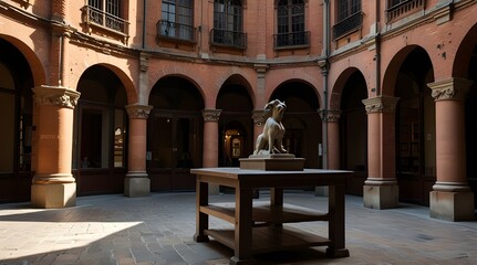 Inner yard of Archiginnasio of Bologna that houses now.generative.ai