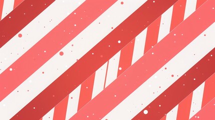 Fototapeta premium Abstract red and white diagonal striped pattern with light splatter effect, perfect for backgrounds and design projects.