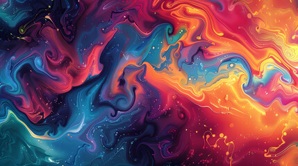 An abstract background with a psychedelic feel. Use bright, contrasting colors and intricate, swirling patterns to create a visually stimulating, vibrant composition.
