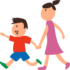 Children hand in hand