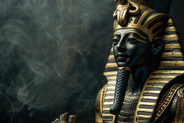 Egyptian God statue, space for text