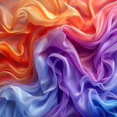 Obraz premium luxurious abstract waves of silk fabric flowing texture background