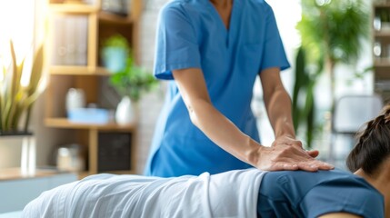 Professional Physical Therapist Providing Back Massage Therapy to Patient: Rehabilitation, Labor Day, Healthcare, 4K HD Wallpaper，Good doctor-patient relationship