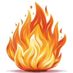 PNG clipart drawing of a fire on an isolated transparent background