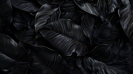 Abstract Black Leaves Textures for Tropical Backgrounds

