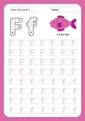 Letter F Tracing Worksheet. Writing Practice Worksheet