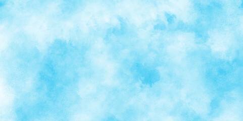 Beautiful painted cloudy natural blue watercolor cloudy sky clouds, Watercolor stain with hand paint pattern on blue canvas, Clouds and mist background on blue, Creative vintage light sky.