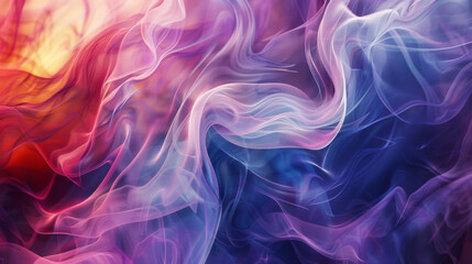 Obraz premium A colorful, flowing piece of fabric with a blue and red swirl. The colors are vibrant and the fabric appears to be flowing in the wind.